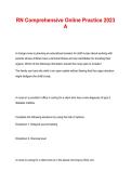 RN Comprehensive Online Practice 2023 A &ndash; Questions & Answers &vert; 2026 Update