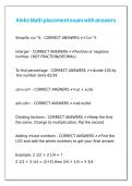 Aleks Math placement exam with answers