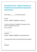 ISA Arborist Test - Chapter 5 Nutrition & Fertilization Comprehension Questions with answers