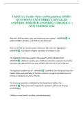 Child Care Facility Rules and Regulations &lpar;RNRF&rpar; QUESTIONS AND CORRECT DETAILED ANSWERS &lpar;VERIFIED ANSWERS&rpar; &vert; GRADED A&plus; &vert; NEW VERSION 2026