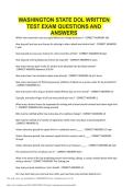 WASHINGTON STATE DOL WRITTEN TEST EXAM QUESTIONS AND ANSWERS