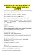 WASHINGTON STATE PORTION &lpar;REAL ESTATE EXAM&rpar; QUESTIONS AND ANSWERS