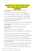 WASHINGTON STATE KNOWLEDGE TEST EXAM QUESTIONS AND ANSWERS&period;