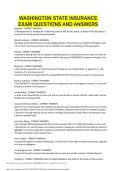 Washington State Insurance Exam QUESTIONS AND ANSWERS&period;