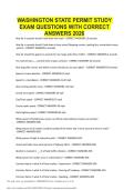 WASHINGTON STATE PERMIT STUDY EXAM QUESTIONS WITH CORRECT ANSWERS 2026&period;