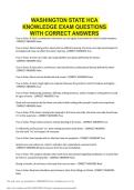 WASHINGTON STATE HCA KNOWLEDGE EXAM QUESTIONS WITH CORRECT ANSWERS&period;