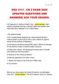 HSA 3111 - CH 2 EXAM 2026  UPDATED QUESTIONS AND  ANSWERS&vert; ACE YOUR GRADES&period; 