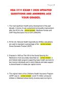 HSA 3111 EXAM 1 2026 UPDATED  QUESTIONS AND ANSWERS&vert; ACE  YOUR GRADES&period; 