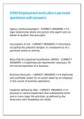 D352 Employment and Labor Law exam questions with answers