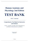 Complete Test Bank - Human Anatomy and Physiology&comma; 2nd Edition &ndash; Erin C&period; Amerman &ndash; ISBN 9780134553511 &lpar;All Chapters Covered 1&ndash;28&rpar;