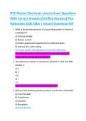 Bundle for NYC Master Electrician License Exam Questions With Correct Answers &lpar;Verified Answers&rpar; Plus Rationales 2026 Q&A &vert; Instant Download Pdf