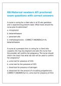 RN Maternal newborn ATI proctored exam questions with correct answers &comma;