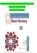 Test Bank for Rosdahl&rsquo;s Textbook of Basic Nursing&comma; 12th Edition &ndash; Caroline Rosdahl &vert; Chapters 1&ndash;103 Complete &vert; Verified Nursing Q&A