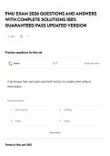 PMU EXAM 2026 QUESTIONS AND ANSWERS WITH COMPLETE SOLUTIONS 100&percnt; GUARANTEED PASS UPDATED VERSION