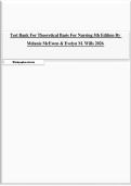 Test Bank For Theoretical Basis For Nursing 5th Edition By Melanie McEwen & Evelyn M&period; Wills 2026