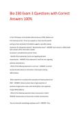Bio 230 Exam 3 Questions with Correct  Answers 100&percnt;  