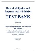 Complete Test Bank - Hazard Mitigation and Preparedness&comma; 3rd Edition &ndash; Dylan Sandler&comma; Anna K&period; Schwab &ndash; ISBN 9780367635770 &lpar;All Chapters Covered 1&ndash;13&rpar;