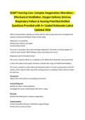 EDAPT Nursing Care&colon; Complex Oxygenation Alterations &ndash; &lpar;Mechanical Ventilation&comma; Oxygen Delivery Devices&comma; Respiratory Failure & Nursing Priorities&rpar;Verified Questions Provided with A&plus; Graded Rationales Latest Updated 2026 