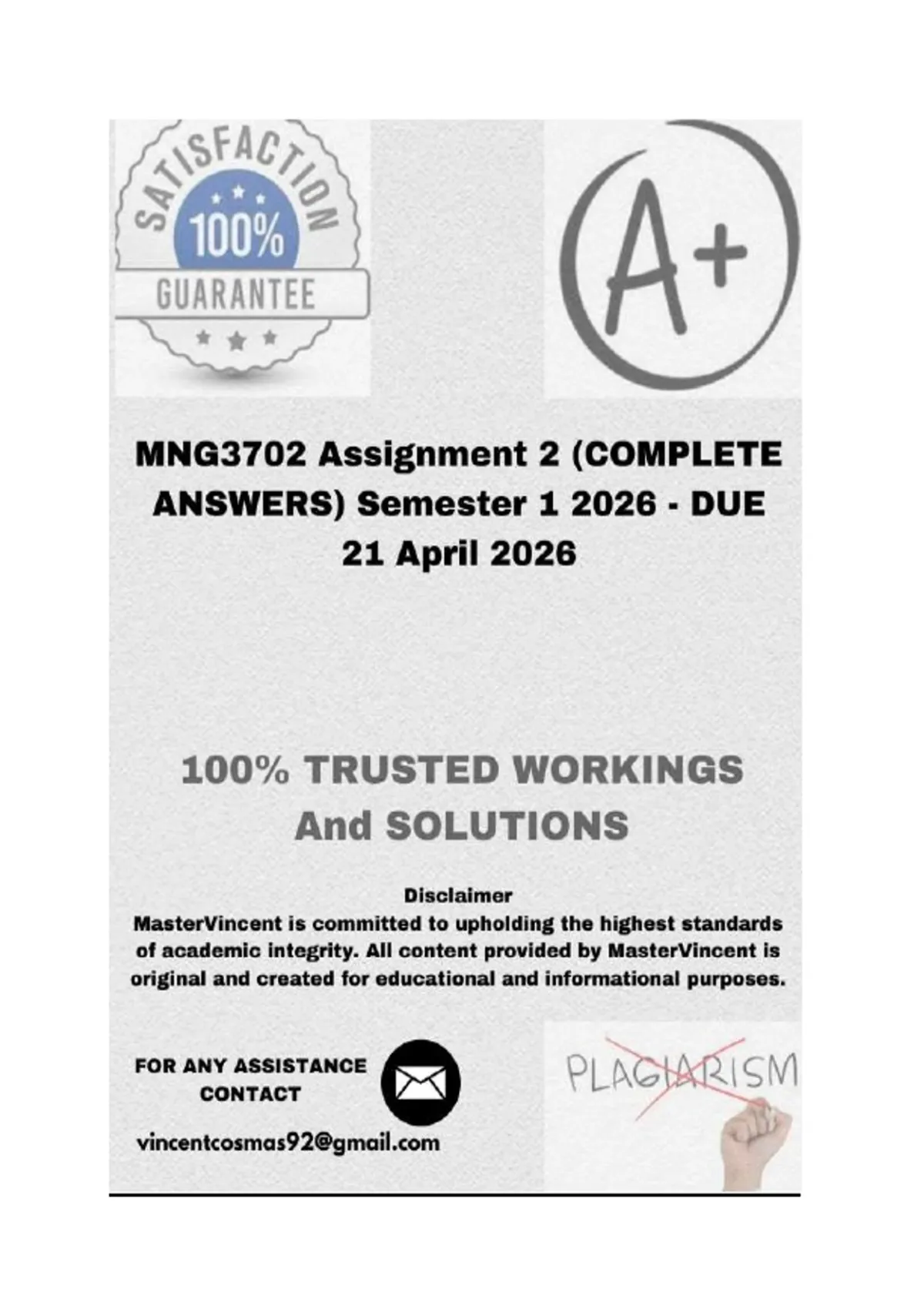 MNG3702 Assignment 2 (COMPLETE ANSWERS) Semester 1 2026 - DUE 21 April ...