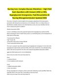 Nursing Care&colon; Complex Glucose Alterations &ndash; High-Yield Exam Questions with Answers &lpar;DKA vs HHS&comma; Hyperglycemic Emergencies&comma; Fluid Resuscitation & Nursing Management&rpar;Latest Updated 2026 