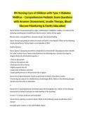 RN Nursing Care of Children with Type 1 Diabetes Mellitus &ndash; Comprehensive Pediatric Exam Questions with Rationales Graded A&plus; Latest Updated 2026
