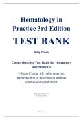 Complete Test Bank - Hematology in Practice&comma; 3rd Edition &ndash; Betty Ciesla &ndash; ISBN 9780803668249 &lpar;All Chapters Covered 1&ndash;21&rpar;