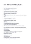 Nurs 1210 Exam 2 Study Guide&period; Questions and Answers