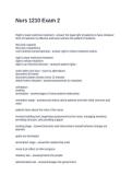 Nurs 1210 Exam 2&period; Questions and Answers Fully Solved