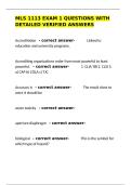 MLS 1113 Exam 1 Study Guide&colon; Detailed Questions & Verified Answers