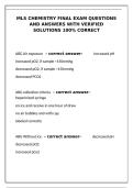 MLS Chemistry Final Exam Questions &ndash; 100&percnt; Correct Answers & Solutions
