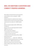 BIOL 235 MIDTERM 2 QUESTIONS AND  CORRECT VERIFIED ANSWERS