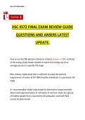 HSC 4572 Final Exam Review Guide &ndash; Questions and Answers&comma; Latest Update&comma; complete exam preparation material