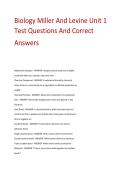 Biology Miller And Levine Unit 1  Test Questions And Correct  Answers  