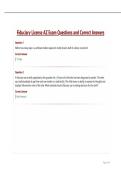 Fiduciary License AZ Exam Questions and Correct Answers&period;