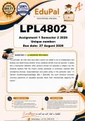 LPL4802 Assignment 1 &lpar;COMPLETE ANSWERS&rpar; Semester 2 2026 &lpar;316703&rpar; - DUE 27 August 2026
