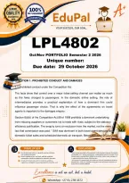 LPL4802 October&sol;November PORTFOLIO &lpar;COMPLETE ANSWERS&rpar; Semester 2 2026 - DUE 29 October 2026