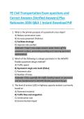 PE Civil Transportation Exam questions and  Correct Answers &lpar;Verified Answers&rpar; Plus  Rationales 2026 Q&A &vert; Instant Download Pdf