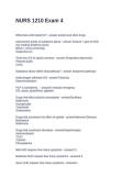 NURS 1210 Exam 4&period; Questions and Answers