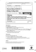 Pearson Edexcel GCSE &lpar;9&ndash;1&rpar; History PAPER 1&colon; Thematic study and historic environment  Option 10&colon; Crime and punishment in Britain&comma; c1000&ndash;present and Whitechapel&comma; c1870 c1900&colon; crime&comma; policing and the inner city MAY 2025 Combined Question Paper and Mark  Sche