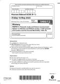 Pearson Edexcel GCSE &lpar;9&ndash;1&rpar; History PAPER 1&colon; Thematic study and historic environment  Option 12&colon; Warfare and British society&comma; c1250&ndash;present and London and the Second World  War&comma; 1939&ndash;45 MAY 2025 Combined Question Paper and Mark Scheme 