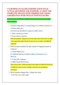 CALIFORNIA FLAGGER CERTIFICATION EXAM  ACTUAL QUESTIONS AND ANSWERS - LATEST AND  COMPLETE UPDATE WITH VERIFIED SOLUTIONS &ndash;  ASSURED PASS WITH INSTANT DOWNLOAD PDF&period; 
