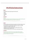 LPN to RN Final Exam Questions and Answers