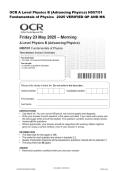 OCR A Level Physics B &lpar;Advancing Physics&rpar; H557&sol;01 Fundamentals of Physics 2025 VERIFIED QP AND MS