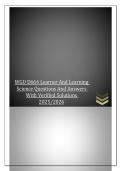 WGU D664 Learner And Learning Science Questions And Answers With Verified Solutions 2025&sol;2026