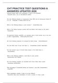 CHT PRACTICE TEST QUESTIONS & ANSWERS UPDATED 2026