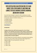 PMP CERTIFICATION EXAM PREPARATION TEST BANK  NEWEST 2025&sol;2026 COMPLETE QUESTIONS AND  CORRECT DETAILED ANSWERS &lpar;VERIFIED ANSWERS&rpar;  &vert;BRAND NEW VERSION&excl;&excl;