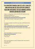 CFA &lpar;CHARTERED FINANCIAL ANALYST&rpar; LEVEL 1 EXAM TEST  BANK PREPARATION FOR 2025&sol;2026 WITH COMPLETE  QUESTIONS AND CORRECT DETAILED ANSWERS &lpar;VERIFIED  ANSWERS&rpar; &vert;BRAND NEW VERSION&excl;&excl;