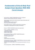 Fundamentals of Urine & Body Fluid  Analysis Exam Questions With With  Correct Answers 