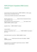 NUR 219 Exam 3 Questions With Correct Answers