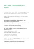NUR 219 Test 1 Questions With Correct Answers